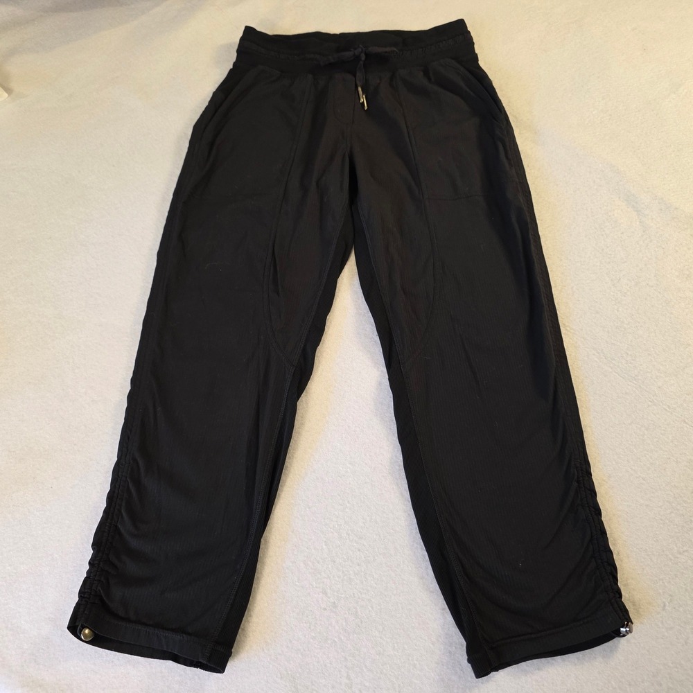 Lululemon Street to Studio Pant Black Pinstripe Jogger Crop Size 6